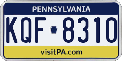 PA license plate KQF8310