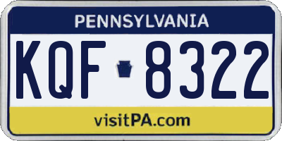 PA license plate KQF8322