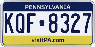 PA license plate KQF8327