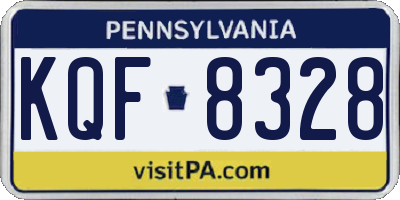 PA license plate KQF8328