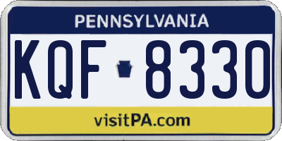 PA license plate KQF8330