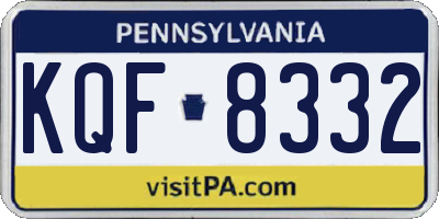 PA license plate KQF8332