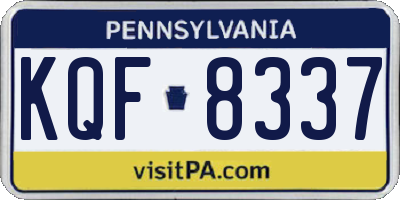 PA license plate KQF8337