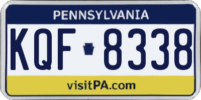 PA license plate KQF8338