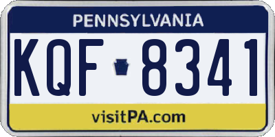 PA license plate KQF8341