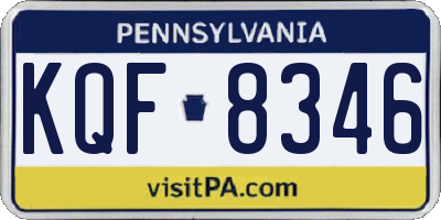 PA license plate KQF8346