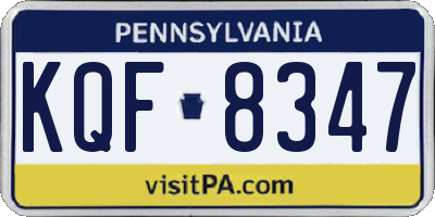 PA license plate KQF8347