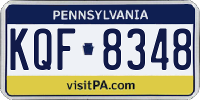 PA license plate KQF8348