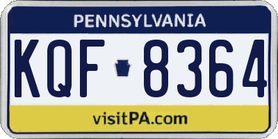 PA license plate KQF8364