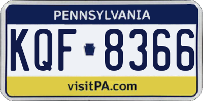 PA license plate KQF8366