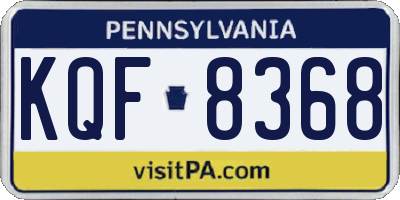 PA license plate KQF8368