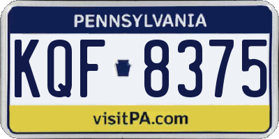 PA license plate KQF8375