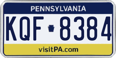 PA license plate KQF8384