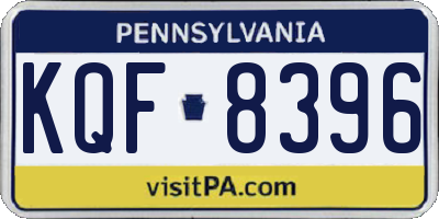 PA license plate KQF8396