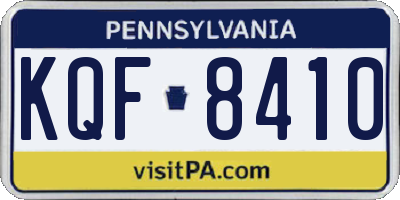 PA license plate KQF8410