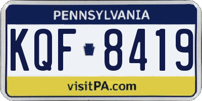 PA license plate KQF8419