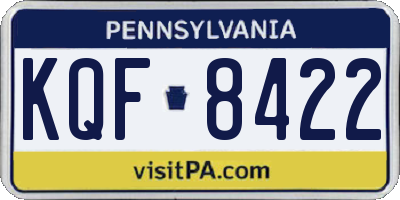 PA license plate KQF8422