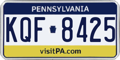 PA license plate KQF8425