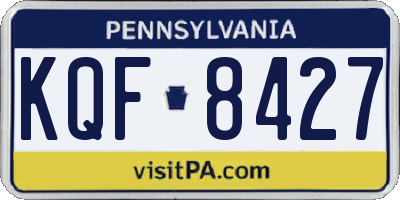 PA license plate KQF8427