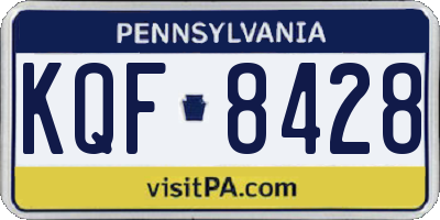 PA license plate KQF8428