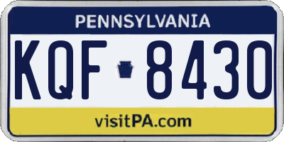 PA license plate KQF8430