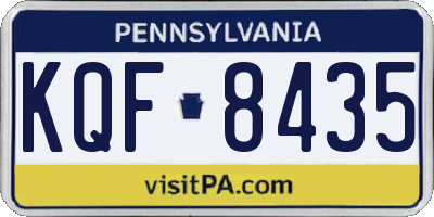 PA license plate KQF8435