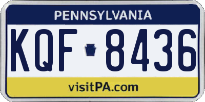 PA license plate KQF8436