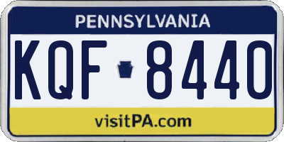 PA license plate KQF8440