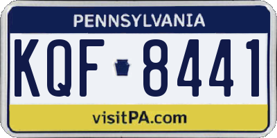 PA license plate KQF8441
