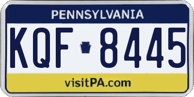 PA license plate KQF8445