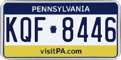 PA license plate KQF8446