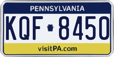 PA license plate KQF8450