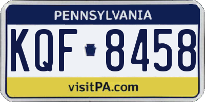 PA license plate KQF8458