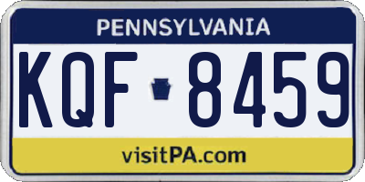 PA license plate KQF8459