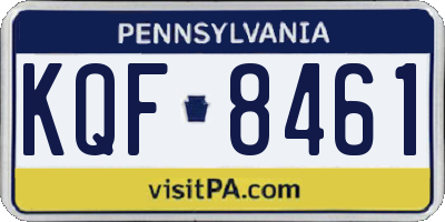 PA license plate KQF8461