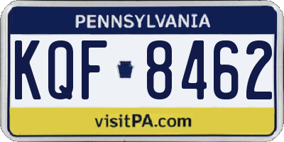 PA license plate KQF8462
