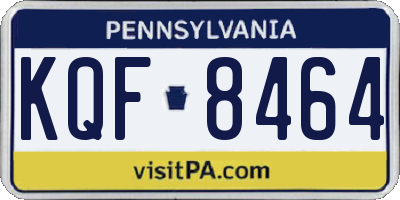 PA license plate KQF8464