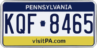 PA license plate KQF8465