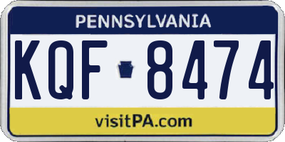 PA license plate KQF8474