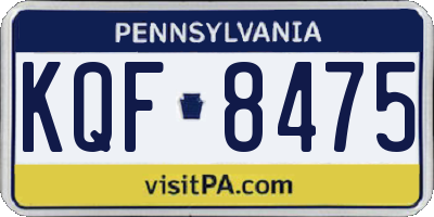PA license plate KQF8475
