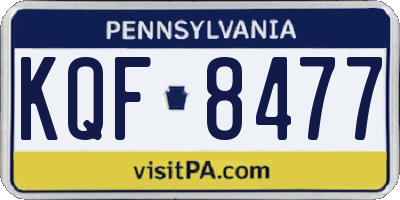 PA license plate KQF8477
