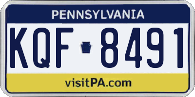 PA license plate KQF8491