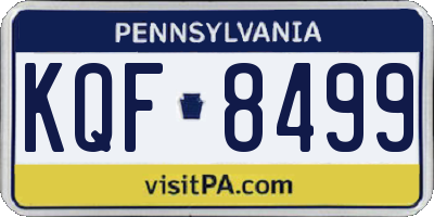 PA license plate KQF8499