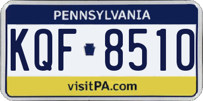 PA license plate KQF8510