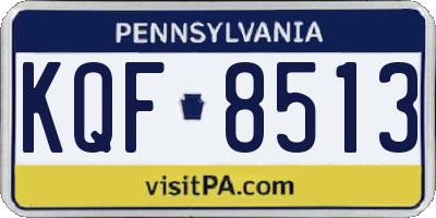 PA license plate KQF8513