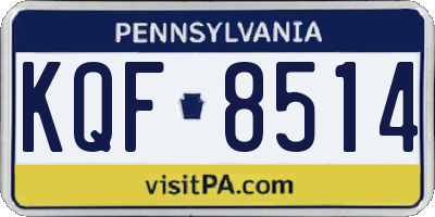 PA license plate KQF8514
