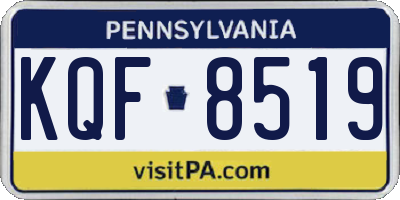 PA license plate KQF8519