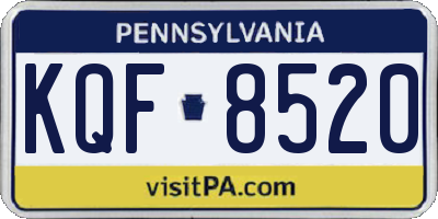 PA license plate KQF8520