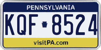 PA license plate KQF8524