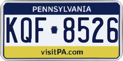 PA license plate KQF8526